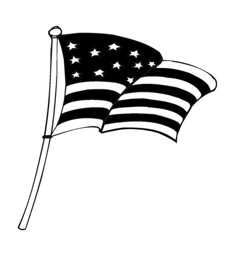 Free American Flag Clip Art Black And White Download Free American