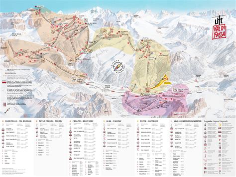 Mappa Val Di Fassa E Carezza Ski Skimap Delle Piste E Impianti Di Risalita