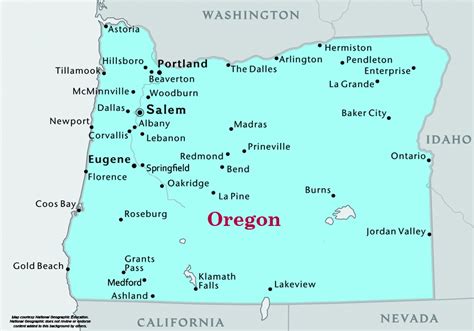 Largest Cities In Oregon Map