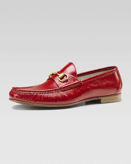 Gucci Leather Horsebit Loafer Red