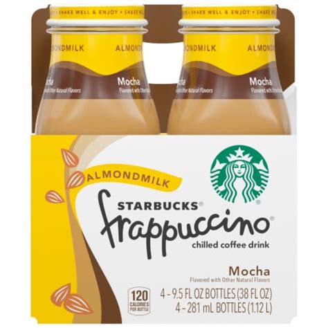 Starbucks Frappuccino Mocha Almond Milk Iced Coffee Drink 4 Bottles