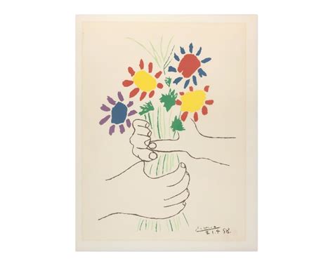 Pablo Picasso Bouquet Of Peace 1958 Flowers Bouquet With Etsy
