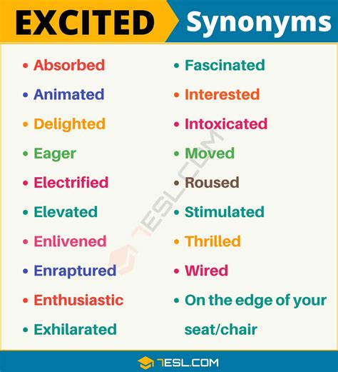Another Word For “excited” Useful List Of 105 Synonyms For Excited