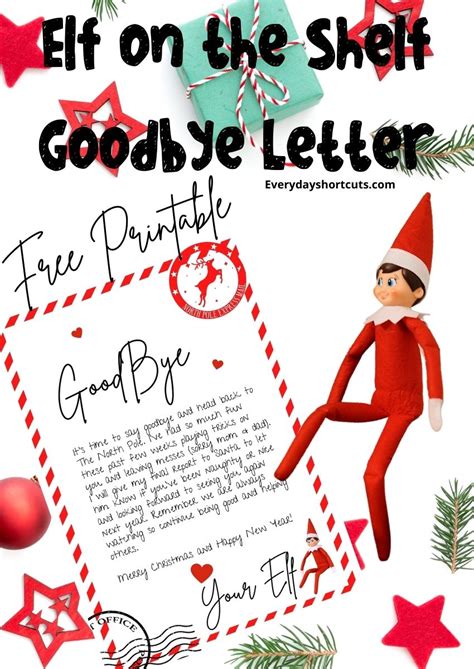 Goodbye Elf Letter Free Printable Customize And Print