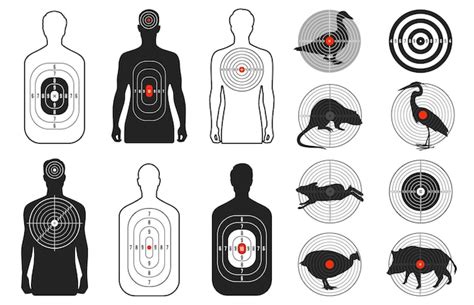 Premium Vector Target Silhouettes Shooting Range Bullseye Aim Animals