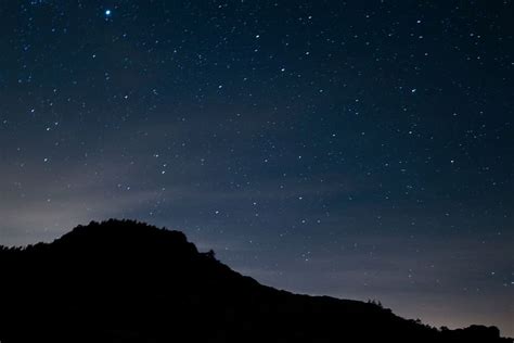 Hd Wallpaper Silhouette Of Hill Under Night Sky Astronomy Space