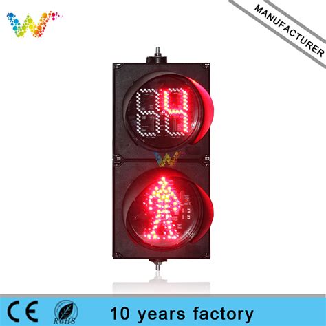200mm Crossing Road Pedestrian Countdown Timer Led Traffic Light Wide