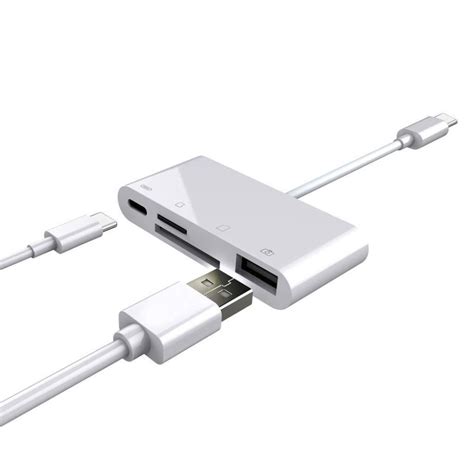 Mobile phone swiper ensures the security and safety of every transaction. Wholesale 4 in 1 SD/TF/USB Card Reader for iphone Lightning Four in one belt From China