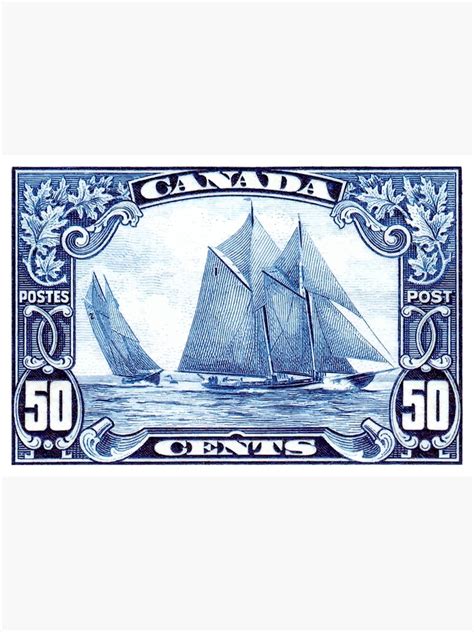1929 Canada Schooner Bluenose Postage Stamp Canvas Print For Sale By