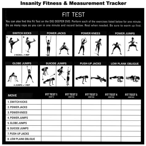 Insanity Fit Test Free Insanity Workout