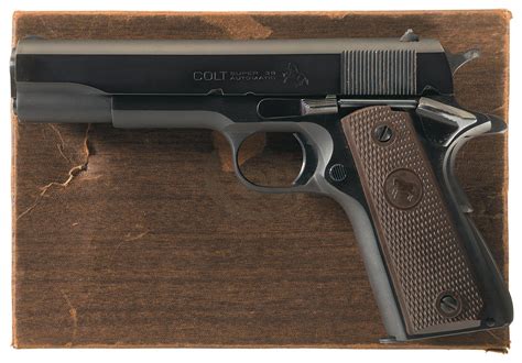 Colt Super 38 Government Model Semi Automatic Pistol With Box Rock
