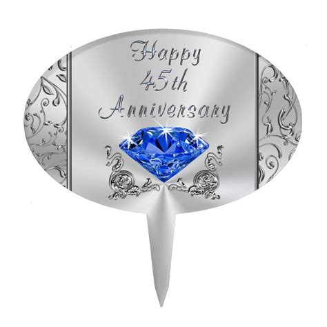 Sapphire Happy 45th Anniversary Cake Topper Pick in 2019 | Cake toppers