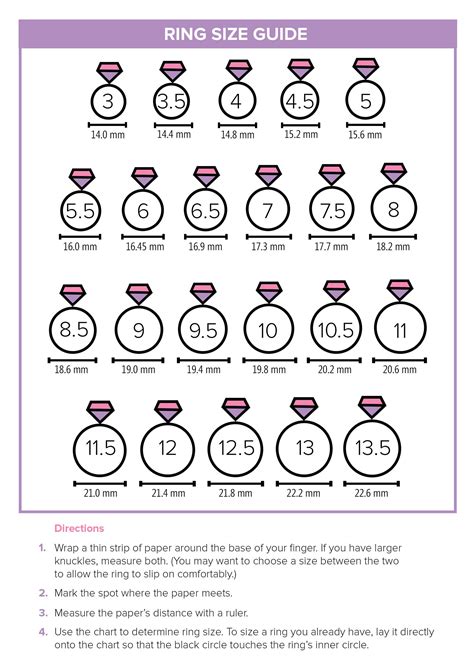 How To Find Your Ring Size At Home Using This Handy Chart Wedding