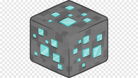Minecraft Icon 1 4 3d Diamond Ore Grey Cube Illustration Png Pngegg