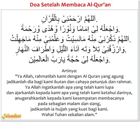 Kumpulan Doa Yang Terkandung Dalam Al Quran Lengkap Arab Latin Dan