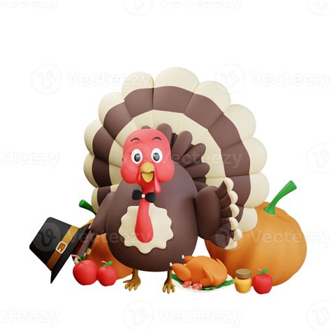 3d Thanksgiving Turkey Chicken Illustration 13442479 Png