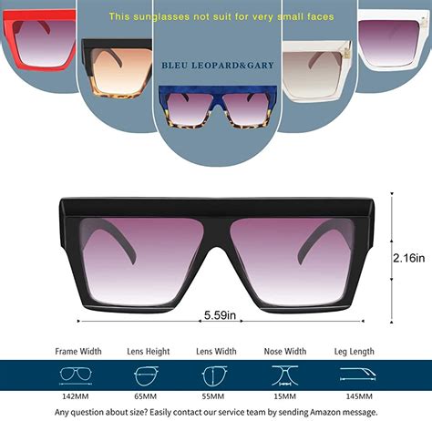 meetsun oversized flat top sunglasses for women men square black size large ebay
