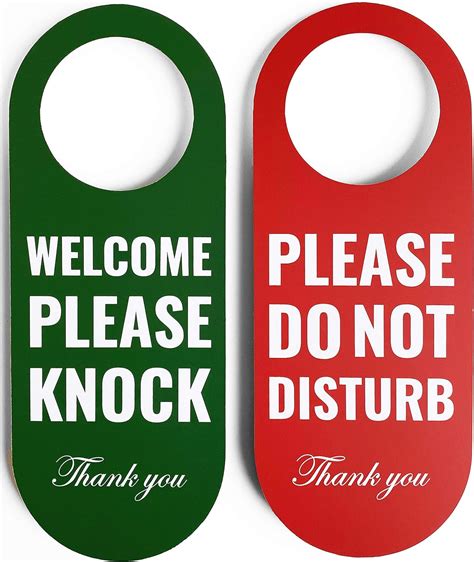 Do Not Disturb Door Hanger Sign 2 Pack Greenred Double Sided Please Do Not