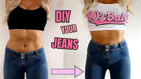 Diy Low Waist Jeans To High Waist Jeans Youtube