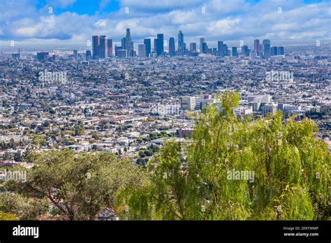 View Over The Hollywood Hills And Los Angeles Skyline From Grifith
