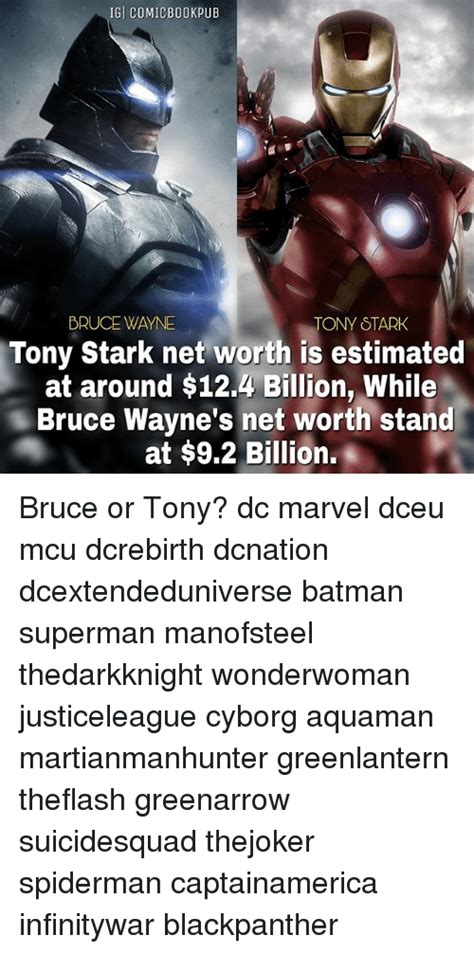 We don't see bruce fly much barring that scene in batman begins where he flew out of china, and he doesn't fly commercial at all. IGI COMICBOOKPUB BRUCE WAYNE ONY STARK Tony Stark Net ...