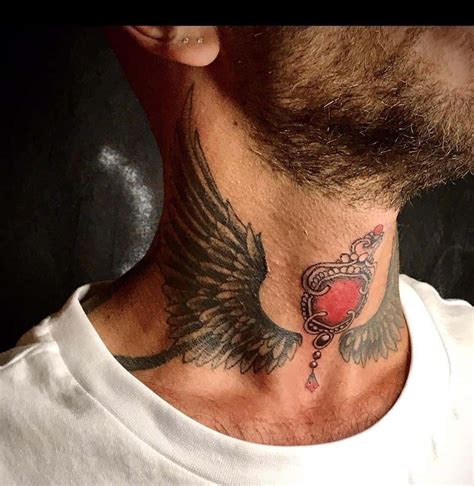 Wing Neck Tattoo Rose Neck Tattoo Throat Tattoo Neck Tattoo For Guys