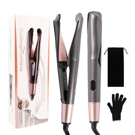 Ustar Electric Curling Iron 2 In 1 Spiral Hair Curler Hair Straightener