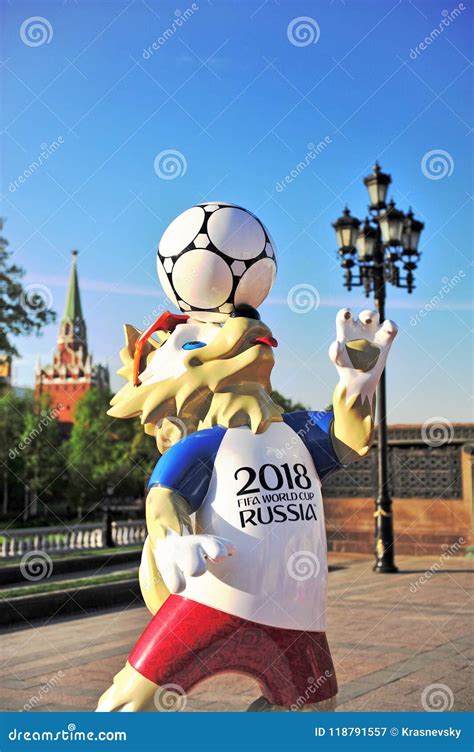 official mascot zabivaka of fifa world cup 2018 in moscow editorial photography image of