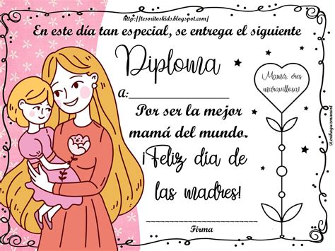 Diplomas Para El Día De Las Madres Listos Para Editar Material