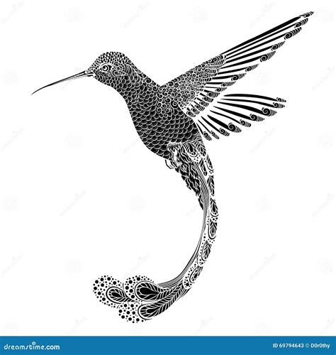 Hummingbird Zentangle Style Vector Illustration Stock Vector Image