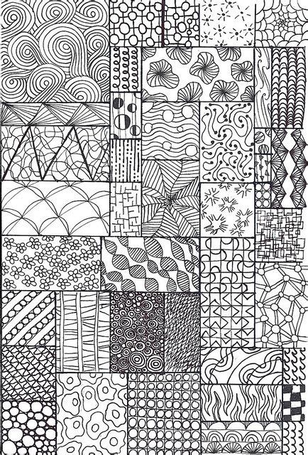 Each dot only moves out directly from the central stem in a straight line. zentangle sampler in 2019 | Middle School Art Ideas ...