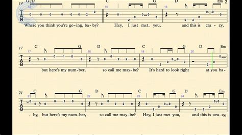 Guitar Call Me Maybe Carly Rae Jepsen Sheet Music Chords And Vocals Youtube