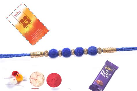 Royal Blue Velvet Rakhi Send Rakhi Ts Online