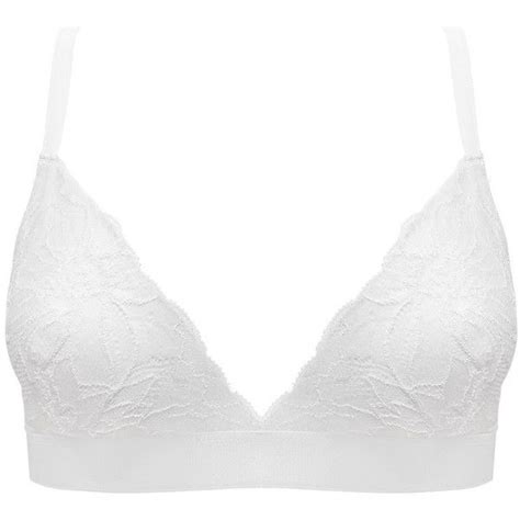 Honeycomb Luxury Everyday White Lace Triangle Bra 20 Liked On Polyvore Featuring Intimates