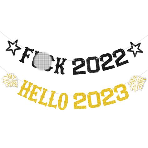 buy black and gold glitter farewell 2022 hello 2023 banner large 10 feet no diy happy new