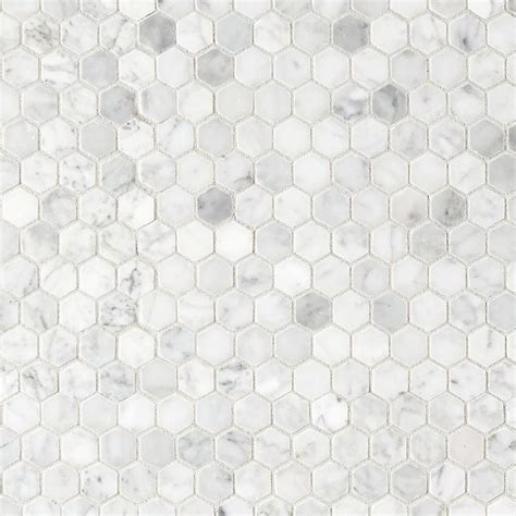 Bianco Carrara Polished Hexagon Marble Mosaic Marble Mosaic Bianco