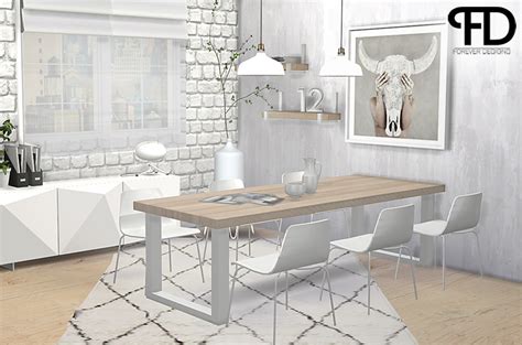 Sims 4 Ccs The Best Industrial U Dining Room By Foreverdesigns