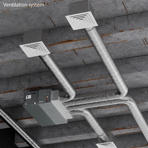 Ceiling Ventilation System 3d Model Ventilation Design Ventilation