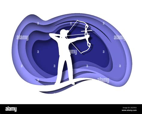 Girl Archer Silhouette Athlete Shooting Arrow With Bow Aiming At