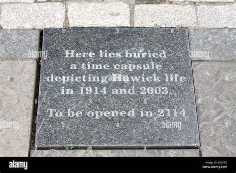 Plaque Marking The Location Of A Time Capsule Buried In Hawick
