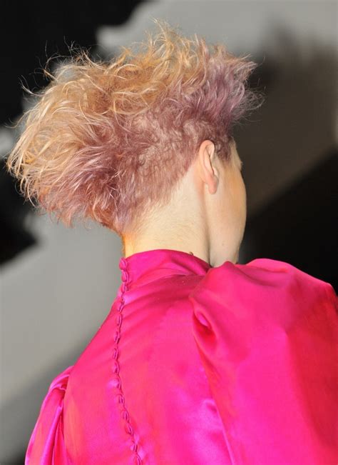 Hairstyle With A Super Short Clipped Nape And A Top Section With Long