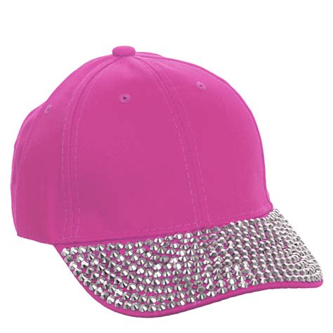 Crystal Case Studded Rhinestone Brim Adjustable Cotton Baseball Cap Hat