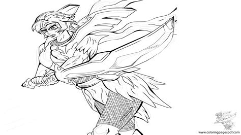 Coloring Page Of Crowned Sword Female Zacian Attacking