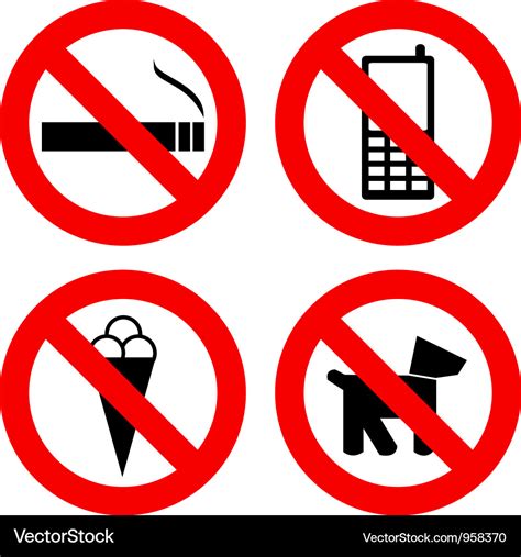 Not Allowed Signs Royalty Free Vector Image VectorStock