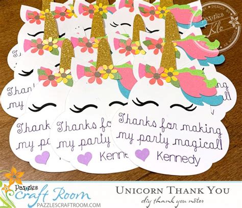 Unicorn Thank You Note Pazzles Craft Room