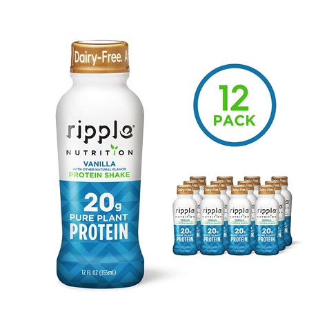 Ripple Vegan Protein Shake Vanilla G Nutritious Plant Based Pea Protein In Ready To Drink