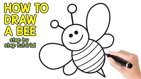 How To Draw A Bee Step By Step Drawing Tutorial Youtube