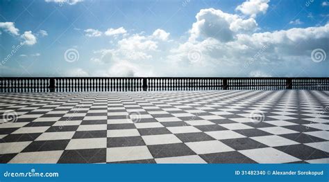 Checkered Floor In City Square Stock Photo Image Of Street Tile
