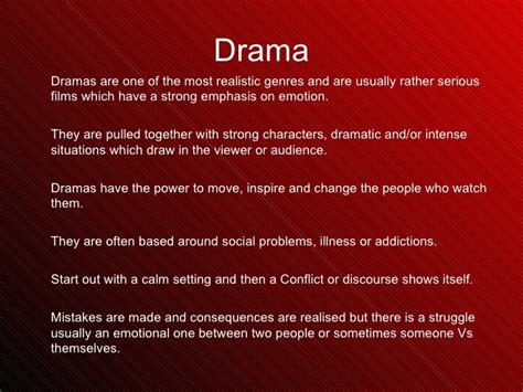 Research Into Our Chosen Genre Drama