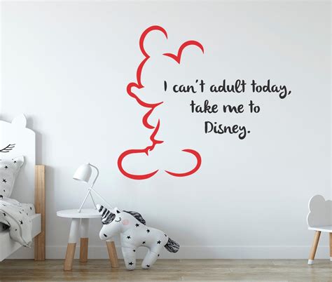 Mickey Mouse Wall Decal Disney Wall Quote Decals Nursery Etsy Uk